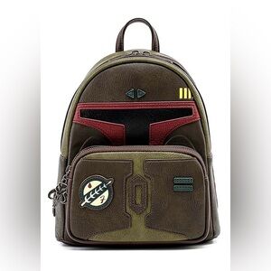 Star Wars Boba Fett Loungefly Backpack - Olive and Maroon
